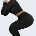 Load image into Gallery viewer, Long Sleeve Crop Top and Leggings Set
