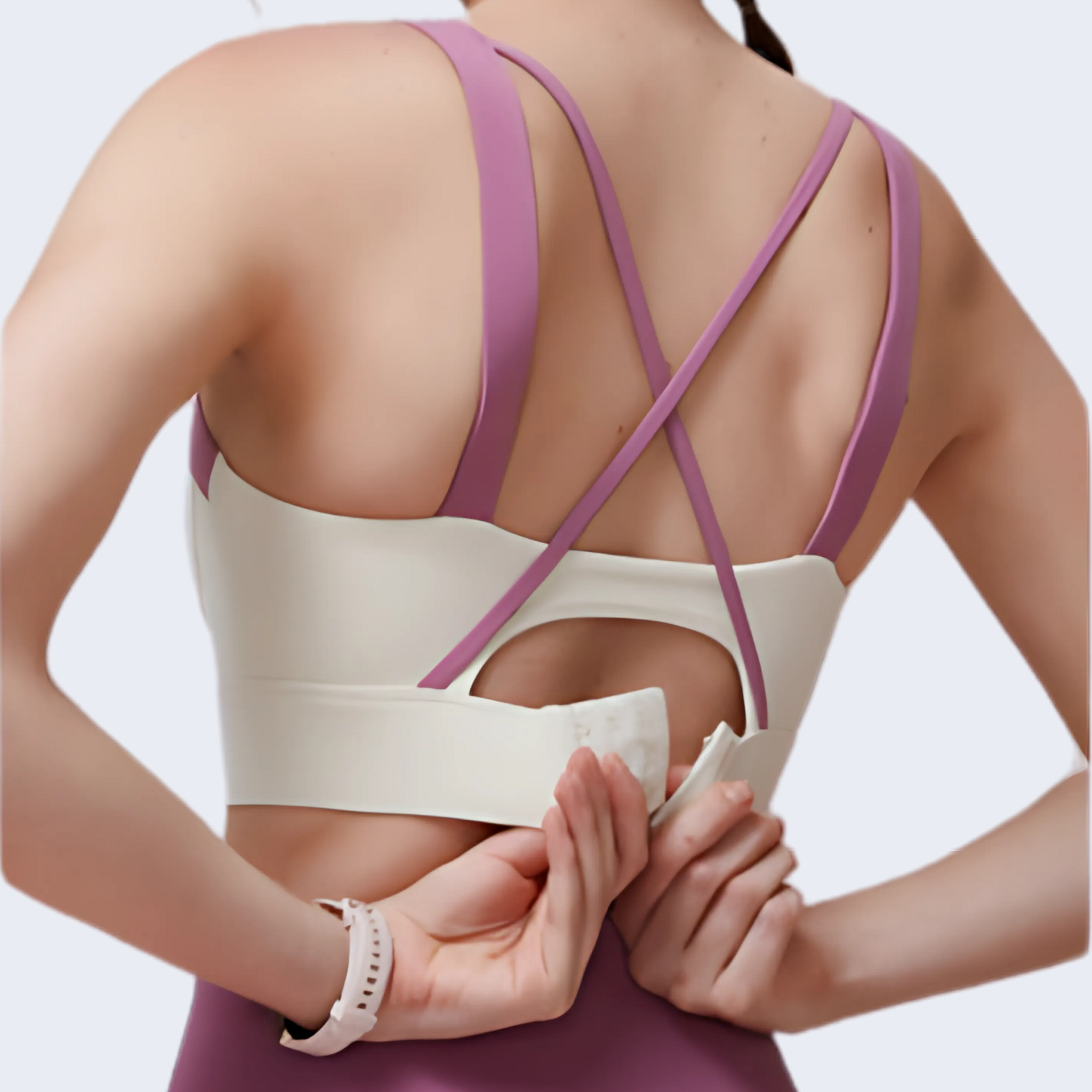 Sports Bra with Contrast Racer Back